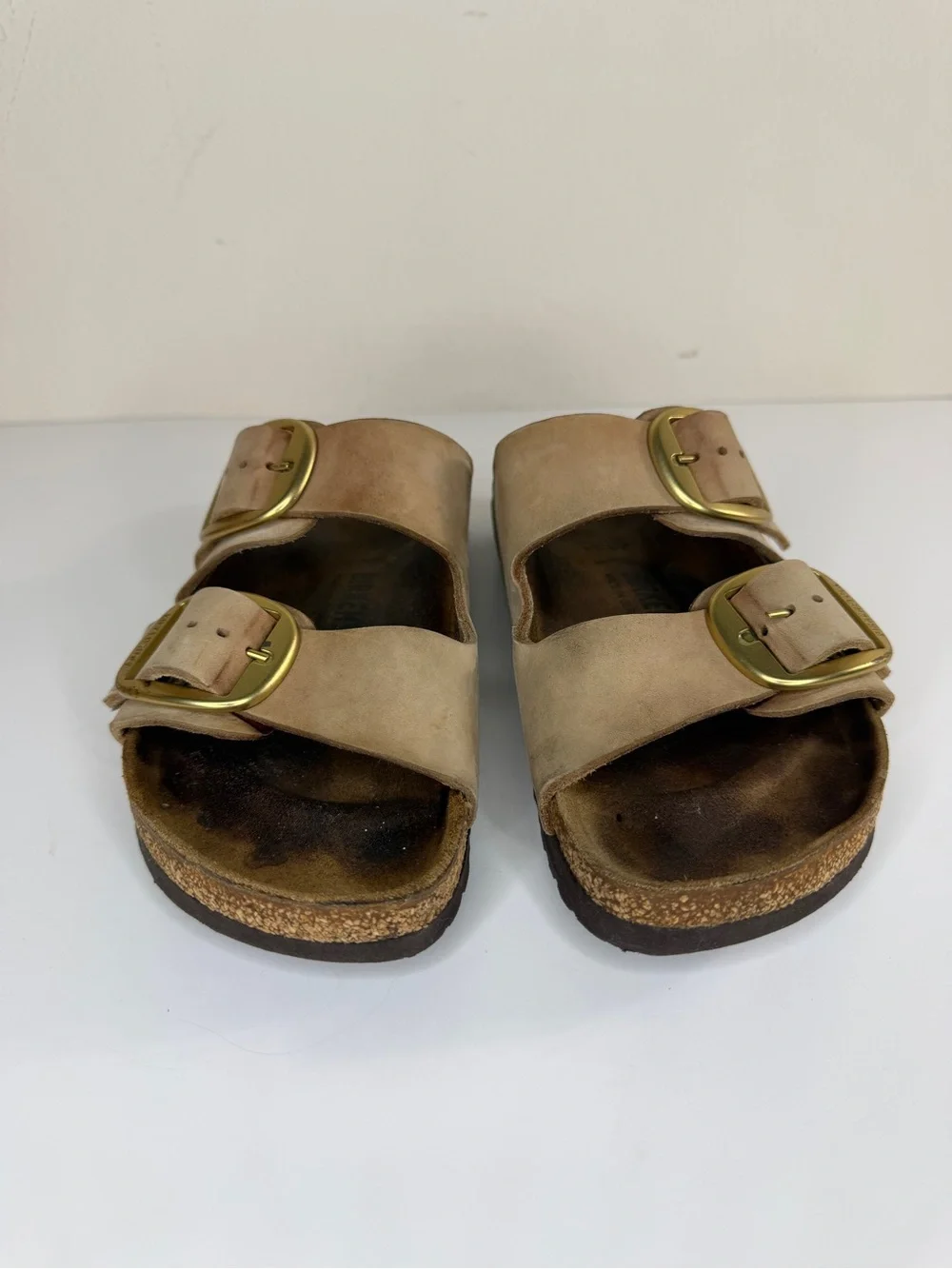 Birkenstock Sandals Slides Women Size 38 US 7 Double Strap Tan Buckle Germany - Picture 9 of 16